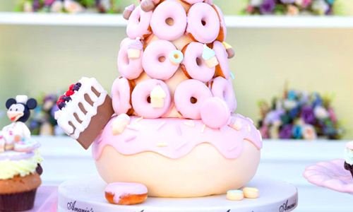 Oversized donut-inspired towers
